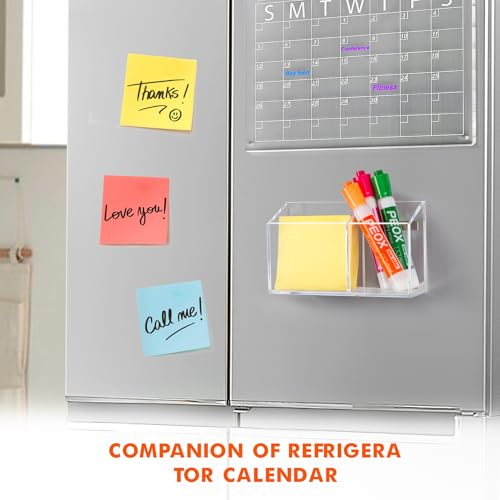 BEYGORM Magnetic Dry Erase Marker Holder for Whiteboard & Refrigerator | Non-slip Acrylic Pen Holder for Classroom, Fridge Magnet, Locker Organizer Accessories, Teacher & School Supplies(Clear)