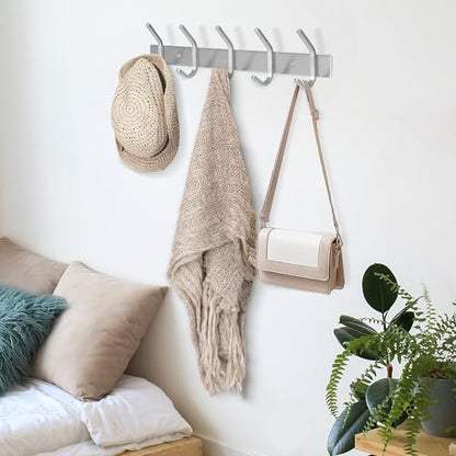 GlazieVault Coat Rack Wall Mount - Stainless Steel (2 Pack) - Heavy Duty Hooks for Hat, Towel, Robes, Jacket, Clothes - Bathroom, Entryway Hanger