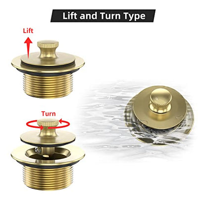 Brushed Gold Bathtub Drain Bath Tub Trim Set Conve... (Brushed Gold | Metal)