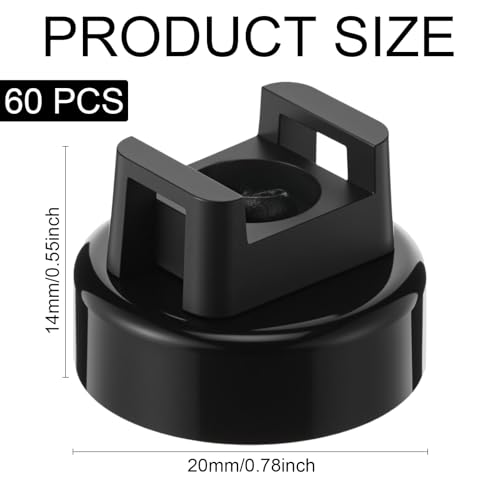 Yookeer 60 Pieces Magnet Zip Tie Mount 22 mm Heavy-duty Magnetic Zip Tie Mounts 22LBS Strong Multipurpose Wire Cable Holder Mount for Home Office Wire Management Marine Electrical Wiring