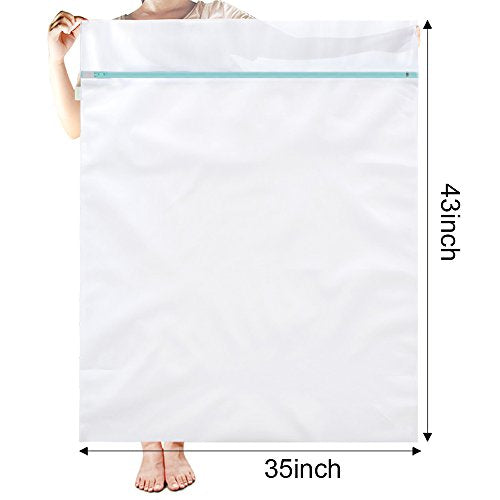 2 Pack Extra Large Laundry Mesh Bag 43 x 35 Inch M... (2 Count | White | Polyester)