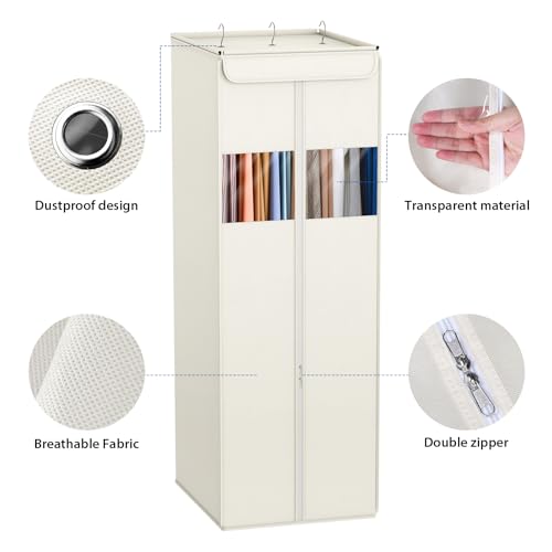 Zilink Clear Garment Bags for Hanging Clothes Garment Storage Bags 54 in | Clear Window, Space Saving, Large Hanging Garment Bag for Closet Storage for Suits, Coats, Dresses, 2 Pack