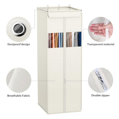Zilink Clear Garment Bags for Hanging Clothes Garment Storage Bags 54 in | Clear Window, Space Saving, Large Hanging Garment Bag for Closet Storage for Suits, Coats, Dresses, 2 Pack