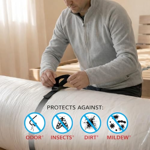 Hefty Shrink-Pak Mattress Bags for Moving – Full/Queen Size | Heavy Duty & Water Resistant Vacuum Compression Mattress Bag, Storage Protection Mattress Cover for Moving