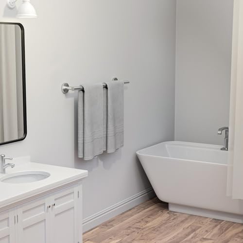 Brushed Nickel Towel Bar, 24-Inch Towel Racks for Bathroom | Thicken SUS304 Stainless Steel Towel Rod, Towel Holder Wall-Mounted, Modern Home Decor (Total Length 26-Inch)