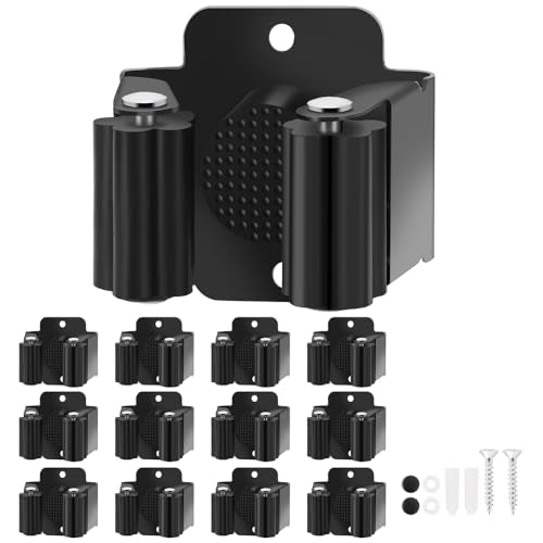 Broom Holder Wall Mount, 12PCS Broom Hanger Wall M... (12pack | Stainless Steel)