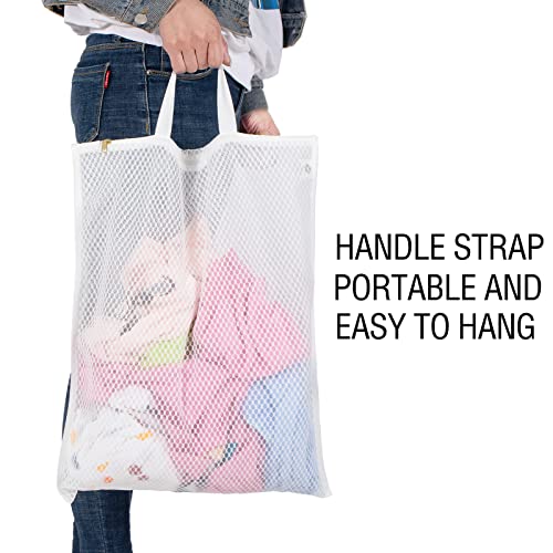 Tenrai Laundry Bag Mesh Wash Bag，Use YKK Zipper，Tote Bag Bathroom Hanging, Bra Fine Mesh Wash Bag for Underwear 3 Bags（3L Cellular Mesh）
