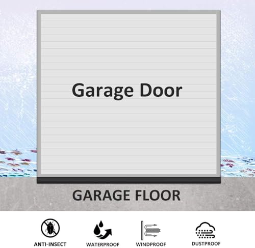 20FT Universal Garage Door Threshold Seals Bottom Rubber Replacement | Garage Door Rubber Seal Strip with Nails,Weatherproofing Garage Door Weather Stripping for Side and Bottom of the Garage Door