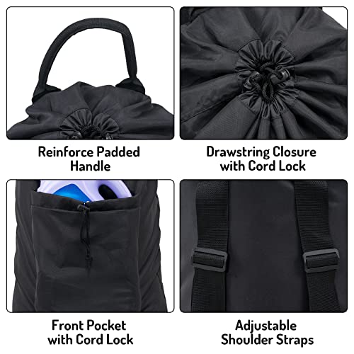 Seiritex Laundry Backpack Bag, Dirty Clothes Travel Laundry Bag with Shoulder Straps for College Dorm (Black)