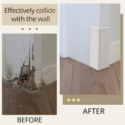 Pangda Baseboard Corners Blocks Self Adhesive Rubber Safety Corner Protectors Proofing Edge Guard Corner Cushion for Wall Furniture Edge(White,12 Pcs)