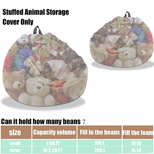 Stuffed Animal Storage Bean Bag Chair Cover (No Filler) Washable | Bean Bag Cover Storage- Washable Ultra Soft Corduroy Cover for Organizing Plush Toys or Textile, Sack Bean Bag