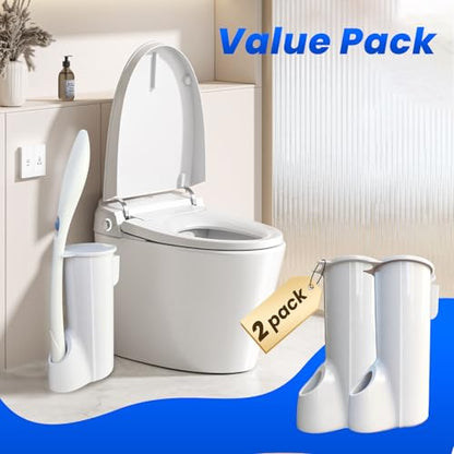 2 Packs Toilet Caddy Wand Holder (Holder Only, No Wand), Disposable Brush Kit, Stand Toilet Cleaning Starter Kit, Wall Mounted Storage Caddy.