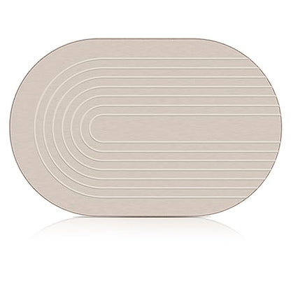 Elfcool Stone Bath Mat Diatomaceous Earth Shower Mat Non Slip Quick Dry Bath Stone Mat Super Absorbent Bathroom Floor Mat for Bathroom Kitchen Counter (Off White)