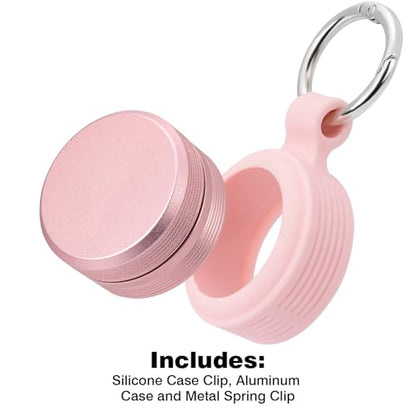 Small Pill Case Keychain Pill Holder - Portable Travel Pill Box Container | Waterproof Durable Metal Medicine Pill Organizer for Earplugs, Jewelry, Compatible with Loop, Vibes & Eargasm