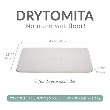 Momo Lifestyle Stone Bath Mat – Quick Dry Diatomaceous Earth Bath Mat, Non Slip Bathroom Shower Mat, Ultra Absorbent Diatomite Bath Stone, Linen Grey, 23.6 x 15.4”