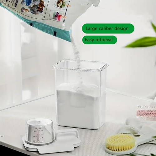78oz Clear Laundry Detergent Dispenser, Double Sealed Storage Container with Wide Mouth & Funnel Design, Transparent Leak-proof Organizer for Laundry Room, Fabric Softener, Bleach (78OZ)