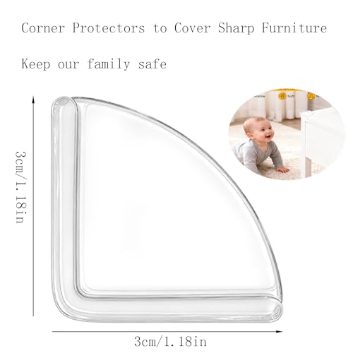 8pcs Corner Protectors, Corner Protector to Cover Sharp Furniture | Clear Furniture Corner Guards & Edge Safe Anti-Collision Bumpers, Suitable for Table Corner Cabinet Corner Window Corner