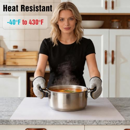 Silicone Mat for Kitchen Counter with Edge Protect... (Translucent | Silicone)