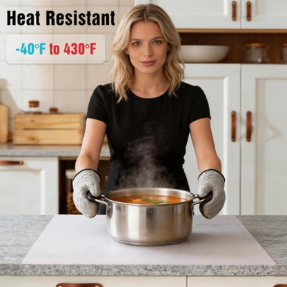 Silicone Mat for Kitchen Counter with Edge Protect... (Translucent | Silicone)