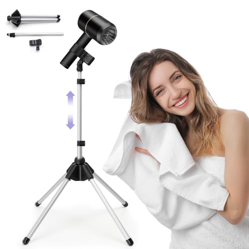 Adjustable Hair Dryer Stand, 29-59 Inch Hair Dryer... (black | Metal)