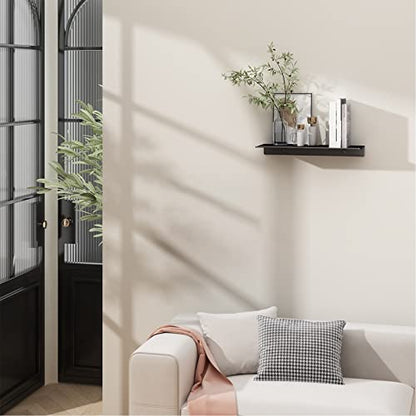 12 inch Metal Wall Shelf, Black Floating Shelf, Small Bathroom Shelf, Display Shelves for Wall Storage