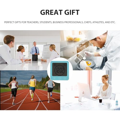 Bathroom Shower Wall Clock Timer Waterproof , Shower Clock with Suction | LCD Digital Touch Screen, 99Mins Countdown Timer, Temperature Humidity Gauge, Visual Timer Hanging Wall Clock, Blue