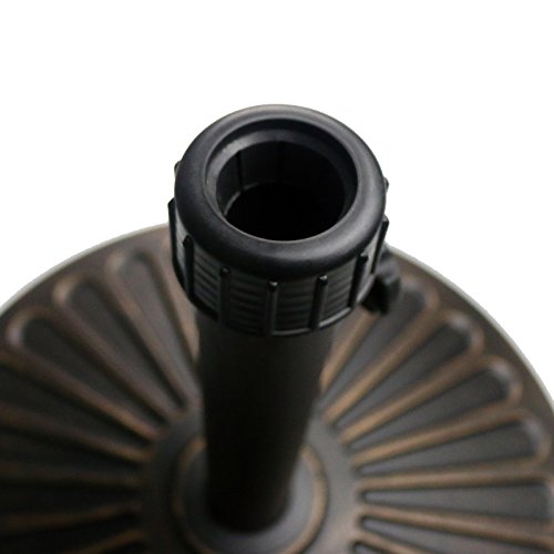 Sunnyglade 18" 30.2-lb Heavy Duty Round Patio Umbrella Base Antiqued Bronze | 30.2-Lb Resin Umbrella Base Keeps Patio Umbrellas Steady with An Elegant Bronze Finish, and 1.38"-1.8" Pole Fit