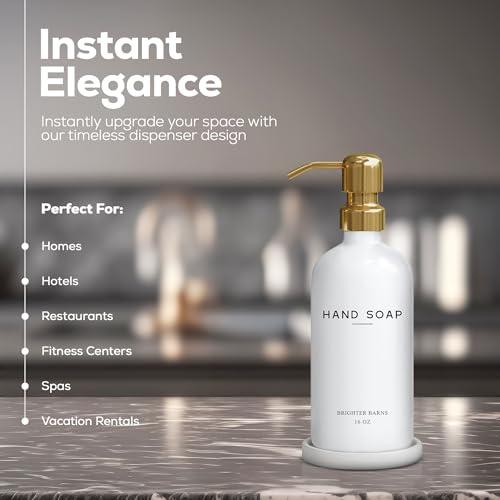 Luxury Glass Hand Soap Dispenser Bathroom Set (Gold)