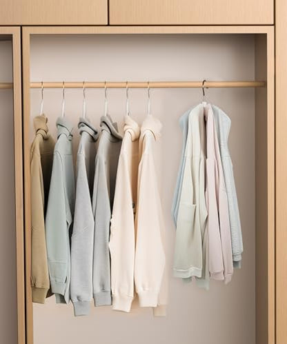 2-Pack 360° Swivel Hoodie Hangers with 6 Cedar Balls, Closet Organizer for Bra, Scarves, Belts, Purse & Accessories Storage
