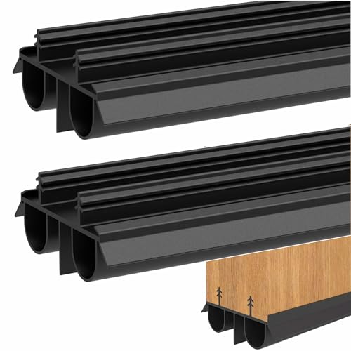 Exterior Door Sweep [2 Pack] – 36 Inch Kerf Weathe... (Black 36 Inch | Rubber, Vinyl)