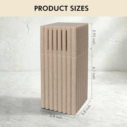 Home Stone Toothbrush Holder with Lid, Elegant Beige Bathroom Toothbrush & Toothpaste Organizer Modern Hidden Closed Toothbrush Holders for Bathrooms (Beige)