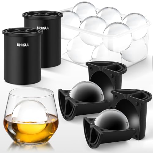 Clear Ice Ball Maker, 2.5" Stainless Large Round I... (2 Count | Black | Stainless Steel)