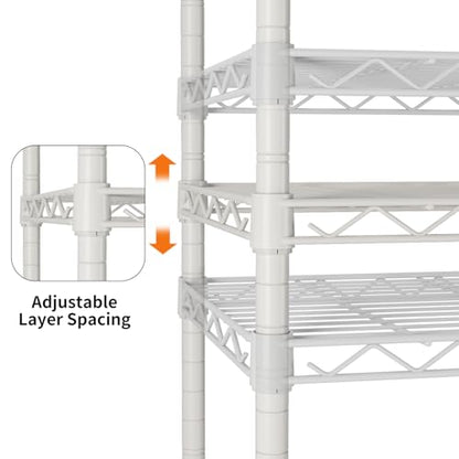 SINGAYE 3 Shelves Storage Shelf Wire Shelving Unit Metal Adjustable Wheels | Small Shelf Storage with Wheels Organizers Closet Unit for Bathroom Laundry Room Kitchen Pantry11.5D x 17.5W x 30.5H White
