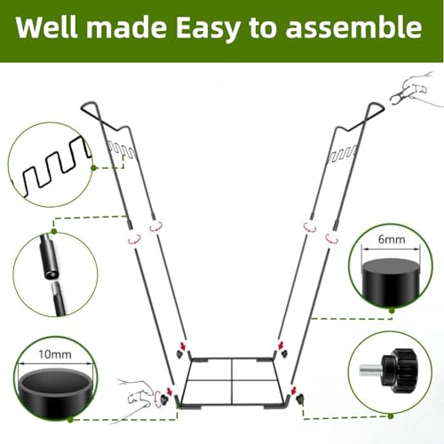 Garden Trash Bag Holder - Outdoor Leaf Bag Support Stand Multi-Use Metal Garbage Bag Holder Frame Holds 30-45 Gallons Bag for Leaves, Camping, Yard Weeding, Lawn Party