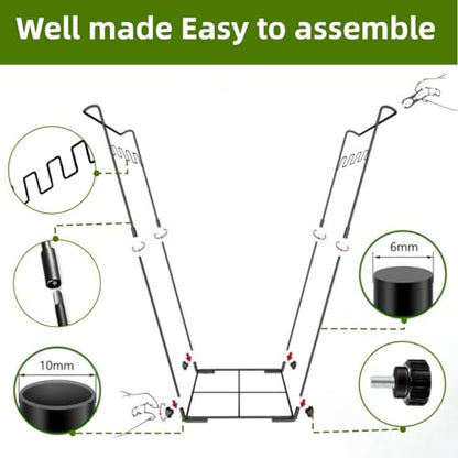Garden Trash Bag Holder - Outdoor Leaf Bag Support Stand Multi-Use Metal Garbage Bag Holder Frame Holds 30-45 Gallons Bag for Leaves, Camping, Yard Weeding, Lawn Party