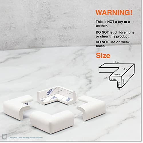Roving Cove Slimfit Corner Edge Protector for Baby Proofing (Small 15ft Edge 4 Corners), Furniture Safety Bumper Guard, Soft NBR Rubber Foam, 3M Adhesive, Oyster White (Off White)