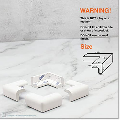 Roving Cove Slimfit Corner Edge Protector for Baby Proofing (Small 15ft Edge 4 Corners), Furniture Safety Bumper Guard, Soft NBR Rubber Foam, 3M Adhesive, Oyster White (Off White)