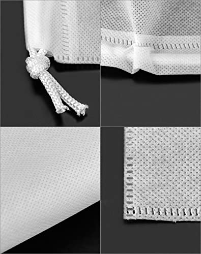 QWORK Drawstring Dust Covers, 12 Pcs Breathable Non-woven Fabric Large Cloth Storage Pouch String Bag for Handbags Purses Shoes