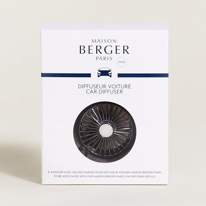 Maison Berger Car Diffuser, Gun Metal Finish, No Refill Included | Holder Only, Refill Sold Separately, Passive Diffusion, Made in France