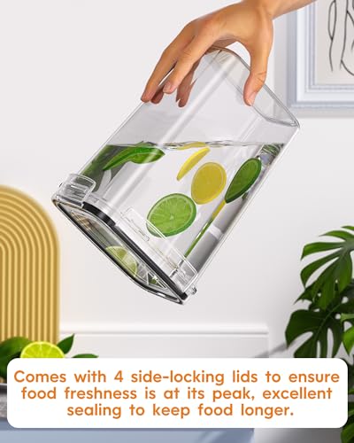 Airtight Food Storage Containers with Lids, 24 PCS Kitchen and Pantry Organization Canisters, BPA-Free, PVC-Free, Food-grade Plastic Leak-proof Jars for Cereal, Flour, Sugar, Extra 24 Labels & Marker