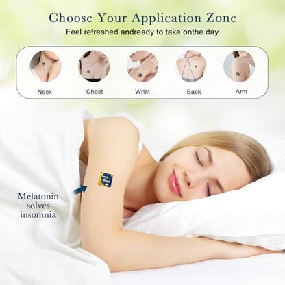 Sleep Patches for Adults with Melatonin, Magnesium and Sour Cherry Extract - Plant-Based Sleep Aid - Easy to use Suitable for Both Men and Women-1 Box 60 Count-SP-02