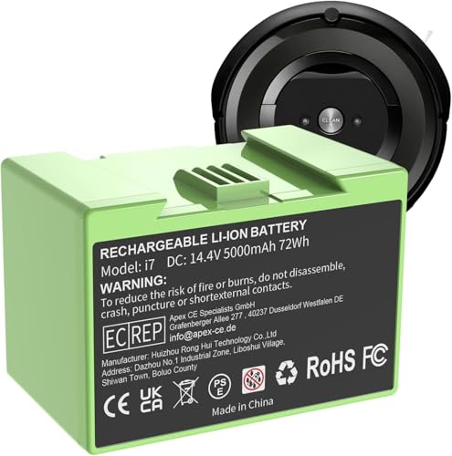 POWTREE 5000mAh ABL-F 72Wh Replacement for iRobot Roomba i7 Battery Compatible with e and i Series i3 3159 i8 j7 j7+ 7158 7150 7550 7558 i3 i3+ 3150 i4 i4+ 4150 i8 e5 e6 e5150 e6198 Vacuum Cleaner