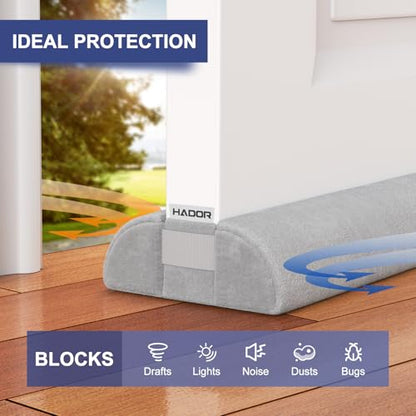 Door Draft Stopper for Bottom of Door, 36 Inch Und... (Gray | Polyester Blend)