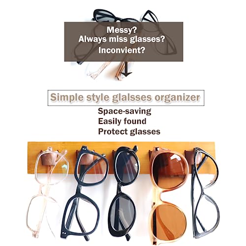 ACOCOFE Sunglass Organizer Glasses Holder,Wood Eyeglass Storage Holder,Sunglasses Rack Eyewear Display((Brown-green)