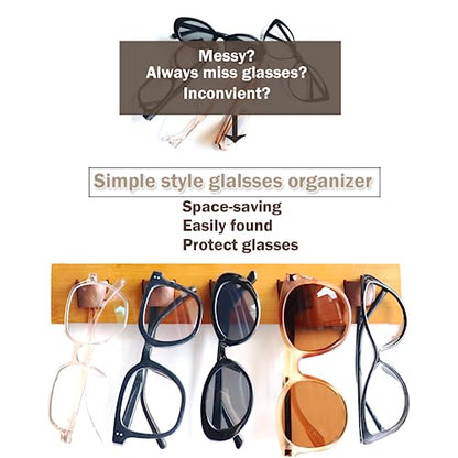 ACOCOFE Sunglass Organizer Glasses Holder,Wood Eyeglass Storage Holder,Sunglasses Rack Eyewear Display((Brown-green)