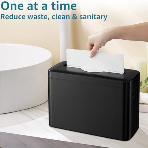Multifold Paper Towel Dispenser Countertop Compact Design for Kitchen Black | Compatible with Marathon Folded Paper Towel, Non-Slip Base for Bathroom, Single-Dispenser, Enclosed Push-Button Lid