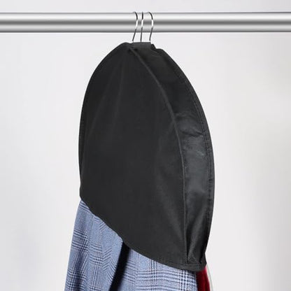 Zilink Breathable Shoulder Covers for Clothes Garment Cover 15 Pack, Black | Clothes Protectors for Hanging Clothes Garment Covers for Suit, Coats, Jackets, Dress Closet Storage