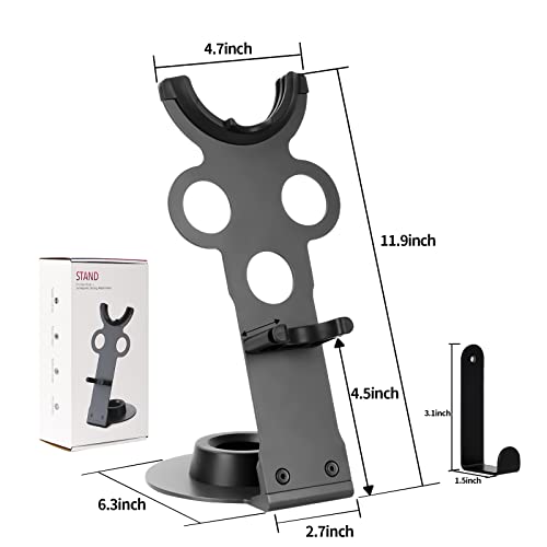 Hair Dryer Holder Stand for Dyson Hair Dryer, Upgraded Dyson Hair Dryer Holder Dyson Hair Dryer Stand Black to Store 5 Dyson Hair Dryer Attachments with Cable Hook