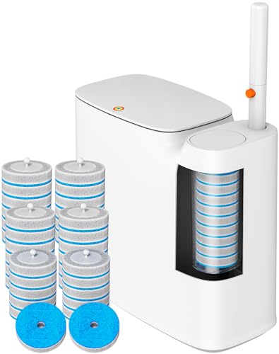CTIME 3 in 1 Bathroom Trash can with toilert Brush,36 Refills | 3 in 1,modern bathroom, 36 Refills,bathroom, toilet