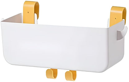 Bunk Bed Shelf for Top Bunk Plastic Bedside Shelf Accessories for Kids Bunk Bed Caddy with Hooks For Bed Rail, White, 11 lbs Capacity
